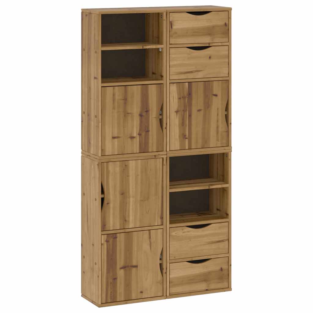 Side Cabinets 4 pcs "ODDA" 40x24x79 cm Solid Wood Pine