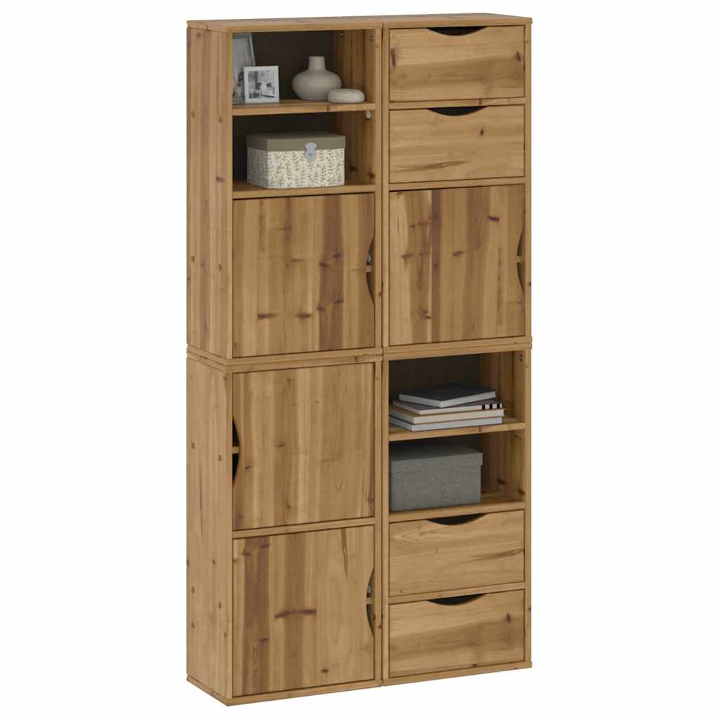 Side Cabinets 4 pcs "ODDA" 40x24x79 cm Solid Wood Pine