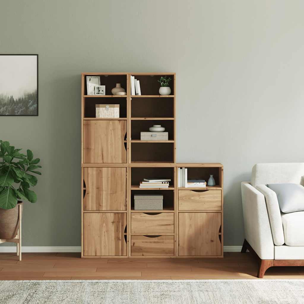 Side Cabinets 5 pcs "ODDA" 40x24x79 cm Solid Wood Pine