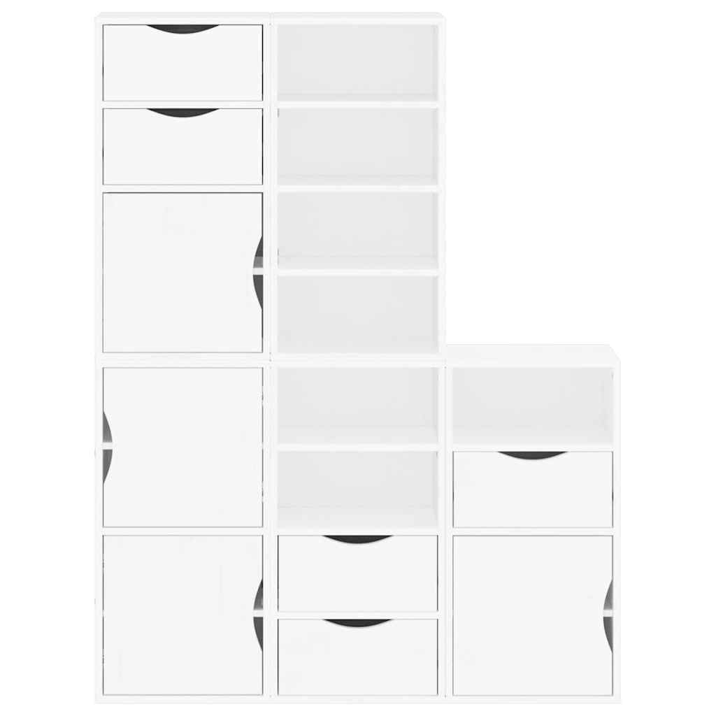 Side Cabinets 5 pcs ODDA White 40x24x79 cm Solid Wood Pine