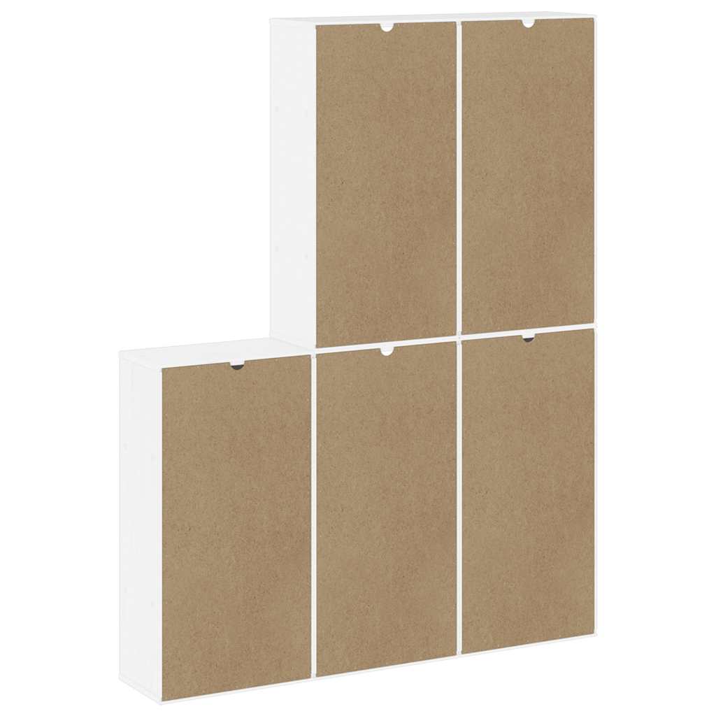 Side Cabinets 5 pcs ODDA White 40x24x79 cm Solid Wood Pine