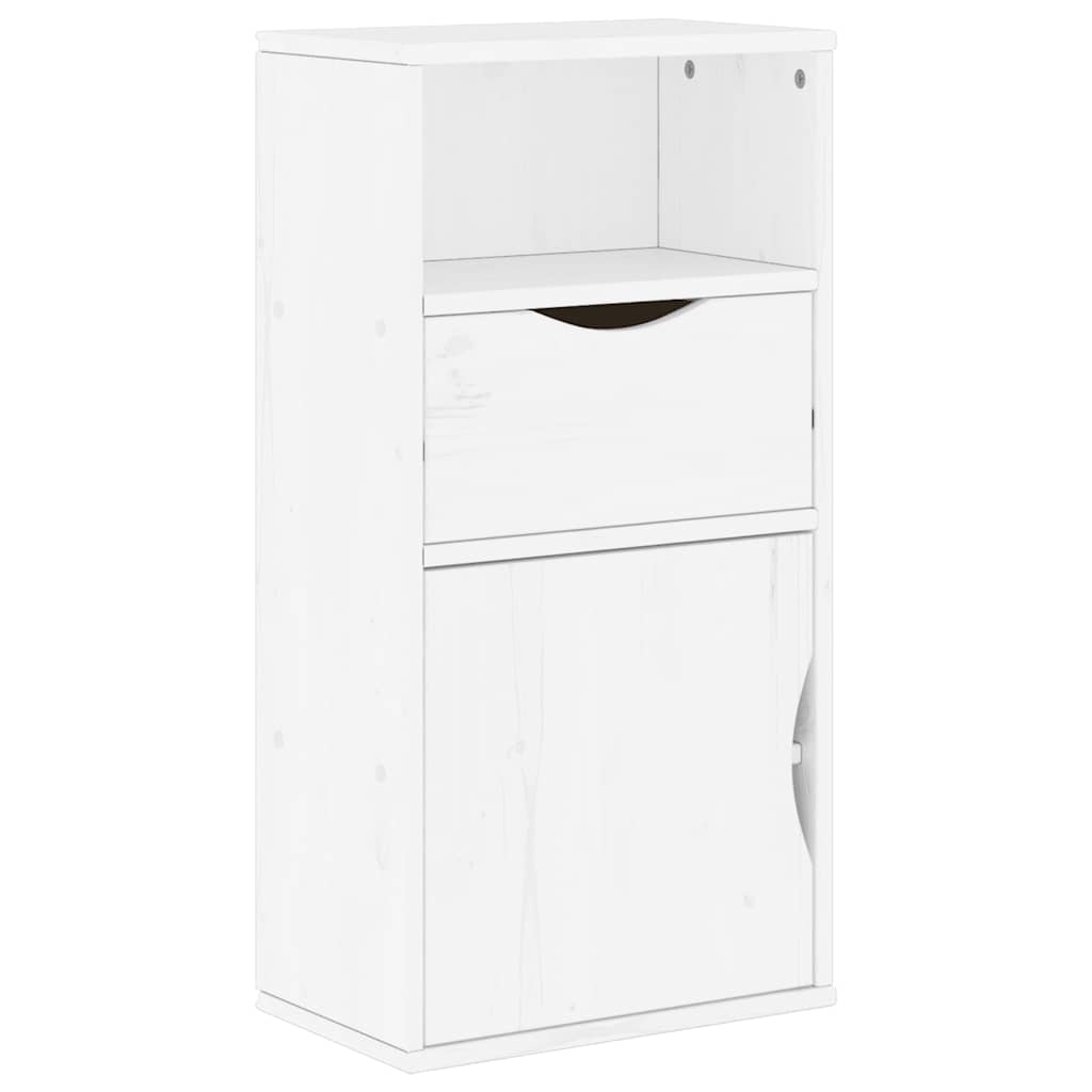 5 Piece TV Units with Storage ODDA White Solid Wood Pine