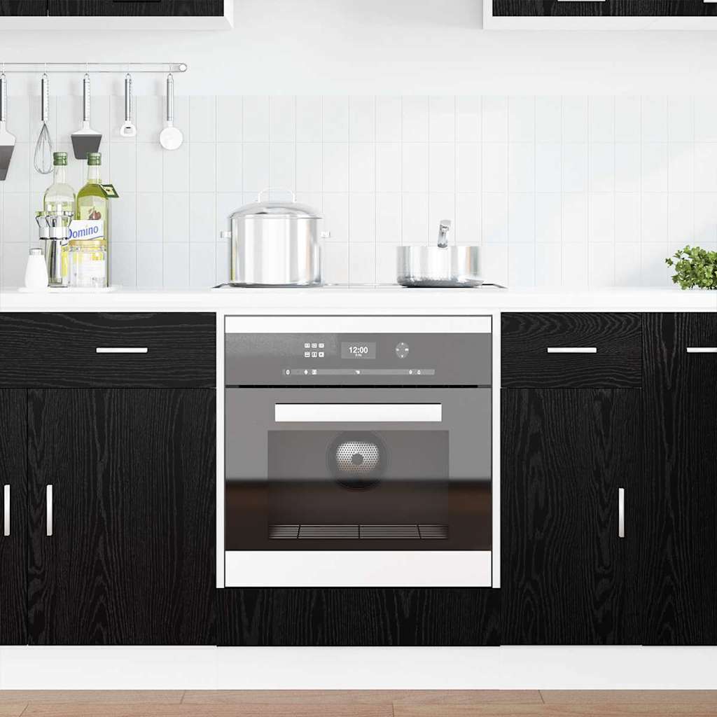Oven cabiet Riga Black oak 60 x 46 x 81.5 cm Engineered Wood
