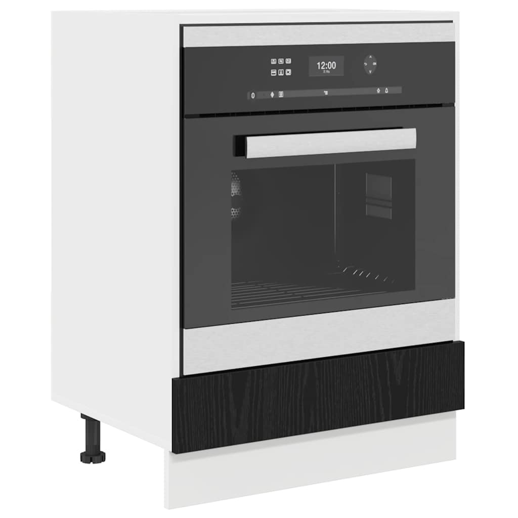 Oven cabiet Riga Black oak 60 x 46 x 81.5 cm Engineered Wood