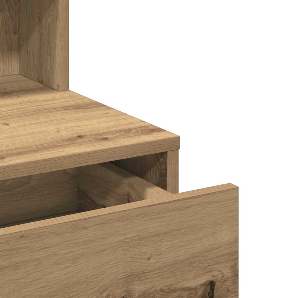 Modern Wooden Dressing Table Makeup Vanity Desk With Storage & LED Lights Mirror