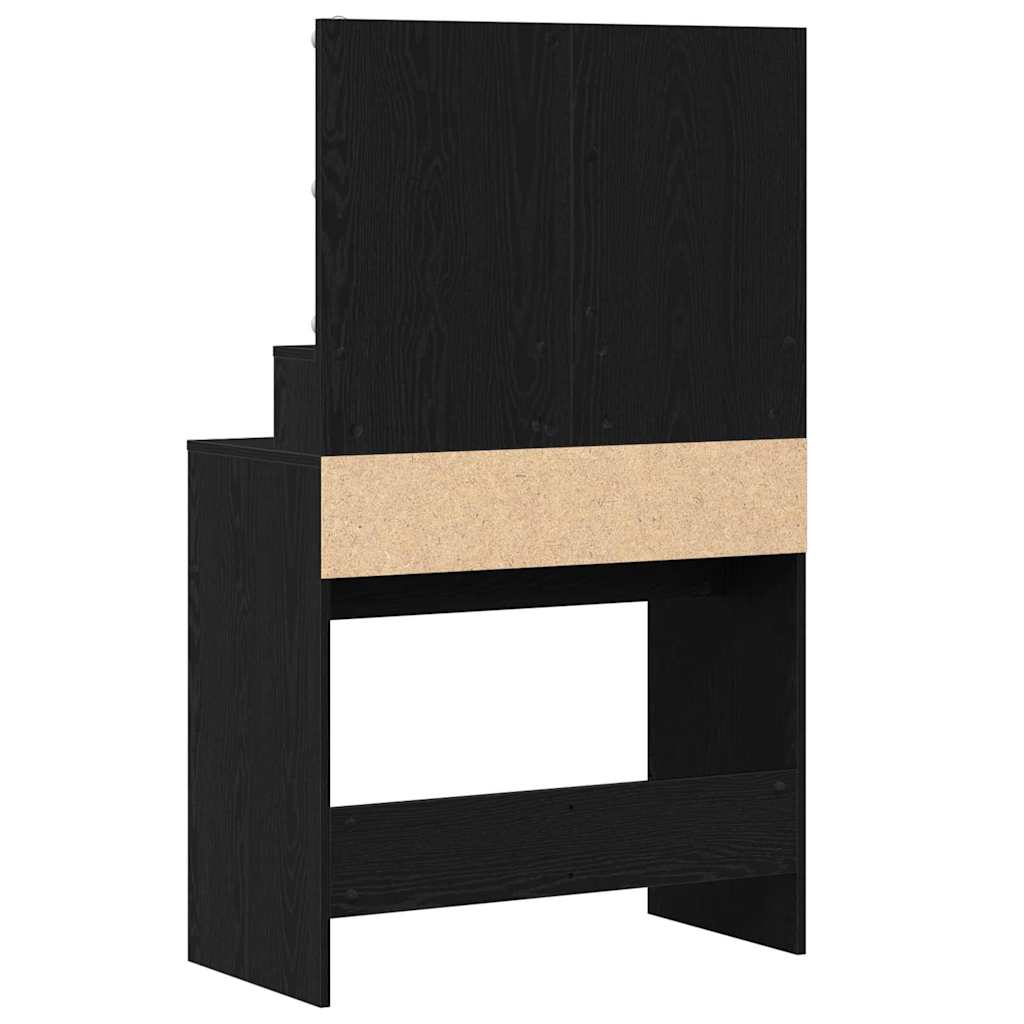 Modern Wooden Dressing Table Makeup Vanity Desk With Storage & LED Lights Mirror