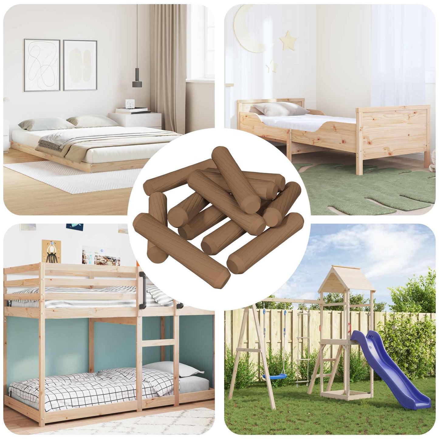vidaXL Wooden Dowels 18000 pcs Brown Solid wood