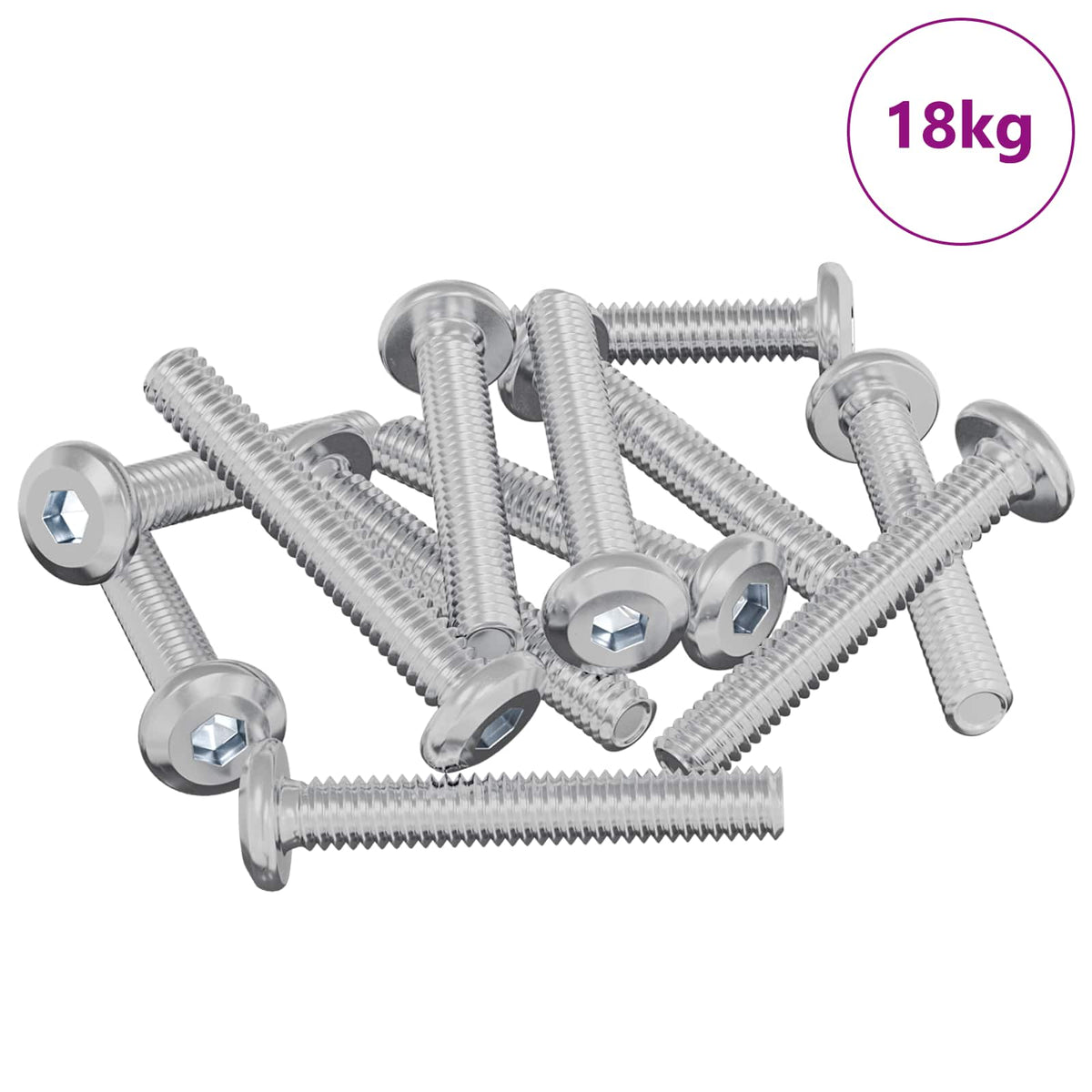 vidaXL Lock Screw Plain 2514 pcs Silver Steel