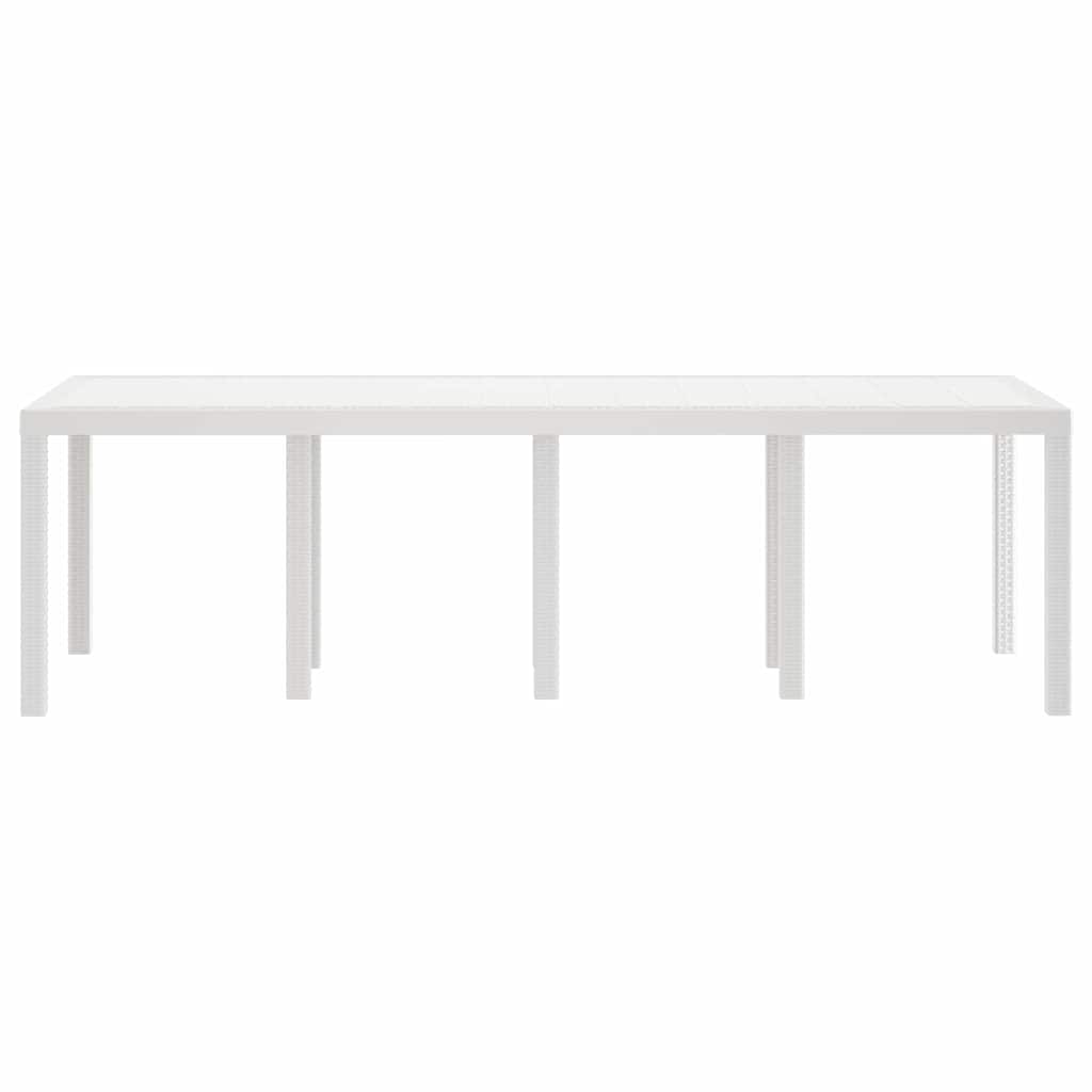 vidaXL Garden Table White 250 x 100 x 73 cm Poly Rattan