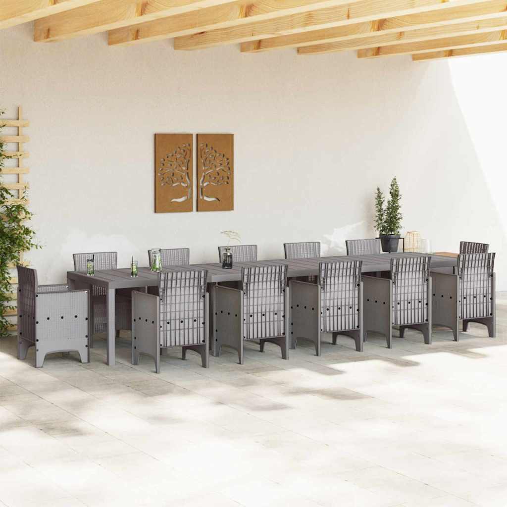 vidaXL Garden Table Light Grey 400 x 100 x 73 cm Poly Rattan