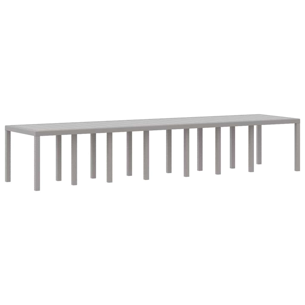vidaXL Garden Table Light Grey 400 x 100 x 73 cm Poly Rattan