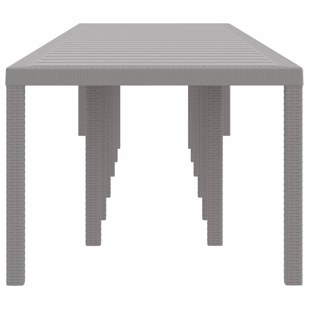 vidaXL Garden Table Light Grey 400 x 100 x 73 cm Poly Rattan