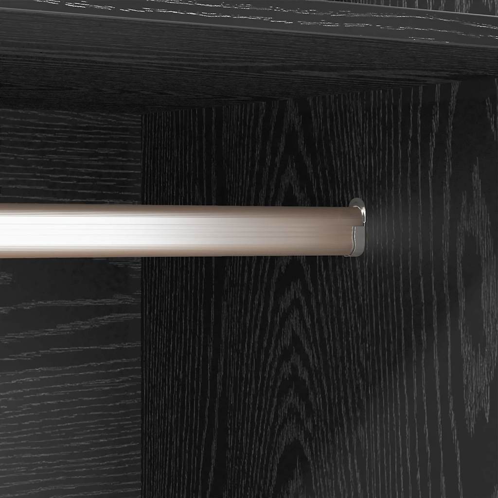 Wardrobe with Shelf with Storage Black oak Engineered wood