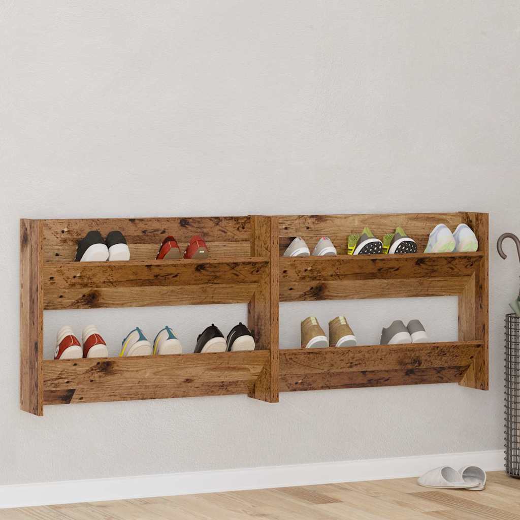 Wall Shoe Cabinets with Shelf Old wood Engineered wood