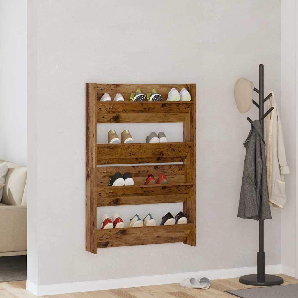 Wall Shoe Cabinets with Shelf Old wood Engineered wood