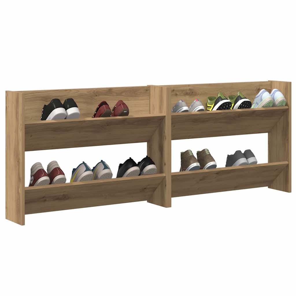 Wall Shoe Cabinets with Shelf Artisan oak Engineered wood