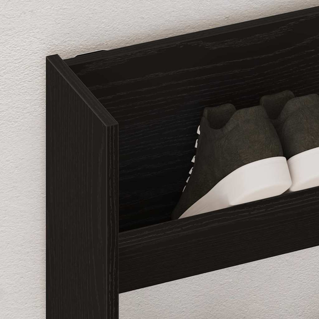 Wall Shoe Cabinet with Shelf Other Black oak Engineered wood