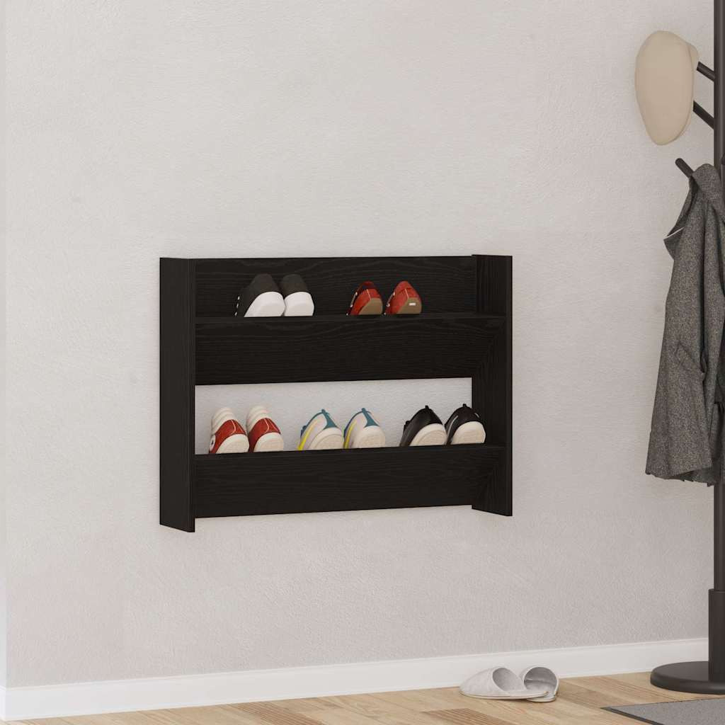 Wall Shoe Cabinet with Shelf Other Black oak Engineered wood