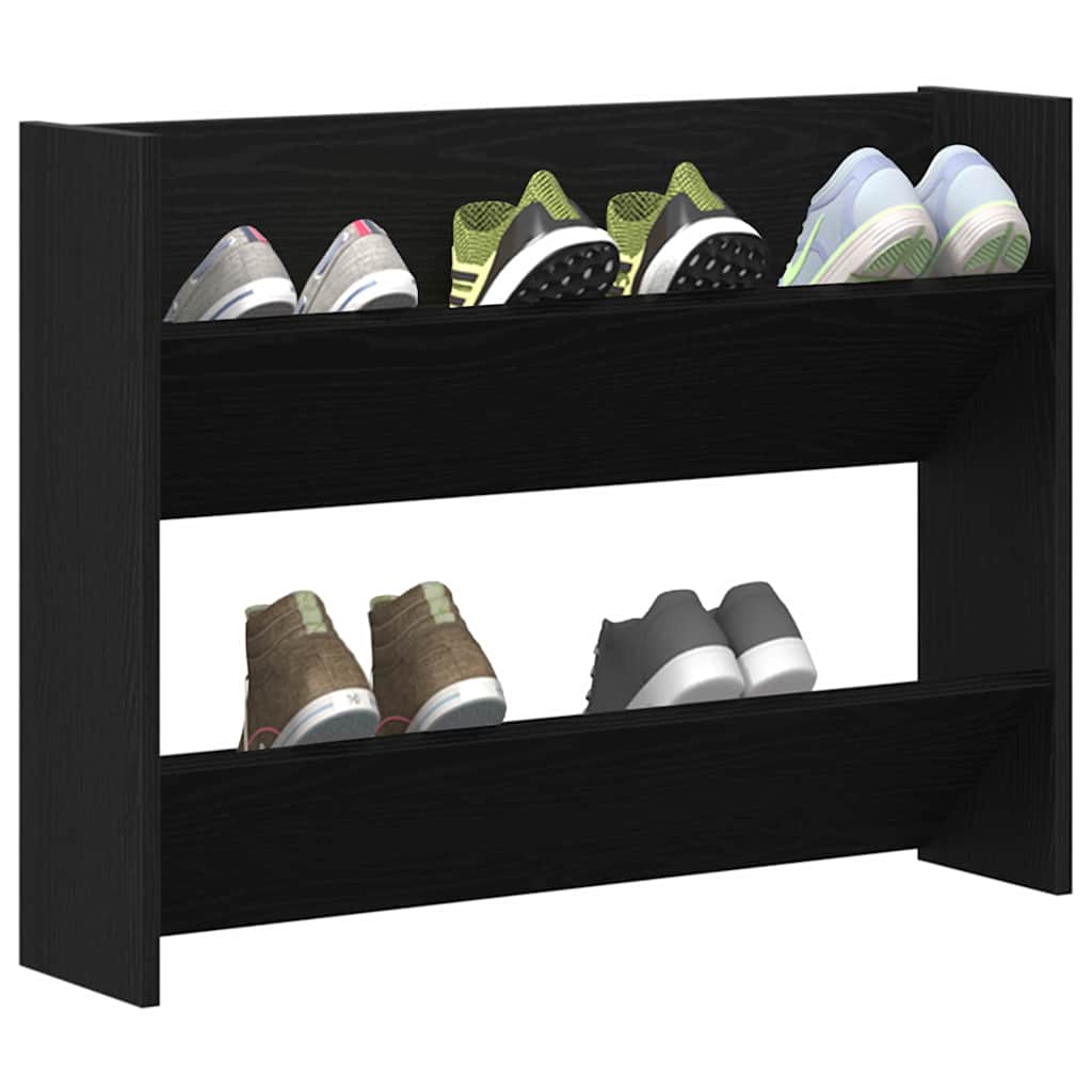 Wall Shoe Cabinet with Shelf Other Black oak Engineered wood