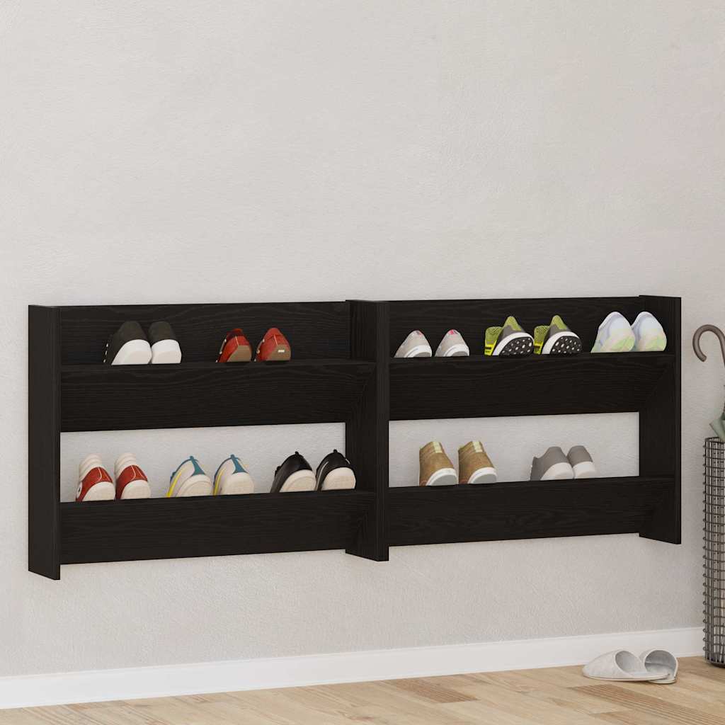 Wall Shoe Cabinets with Shelf Other Black oak Engineered wood