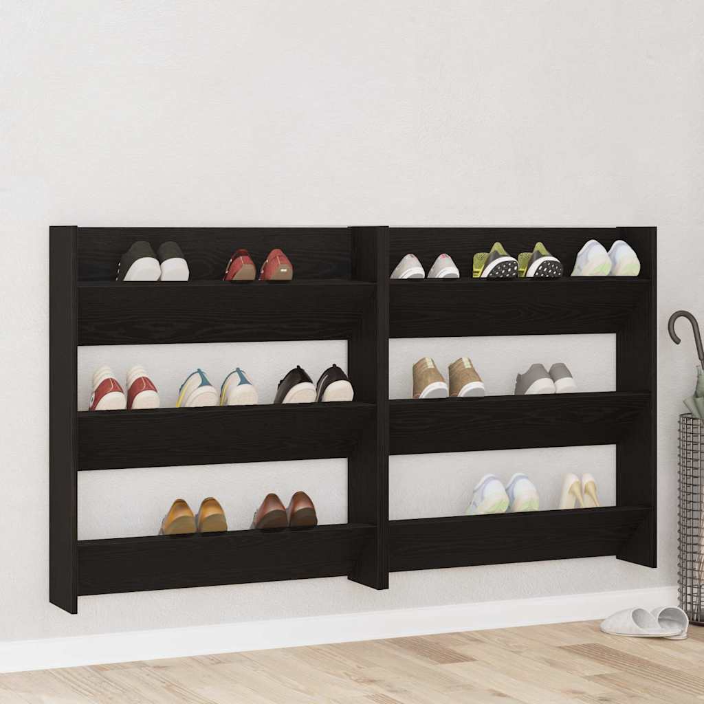Wall Shoe Cabinets with Shelf Other Black oak Engineered wood