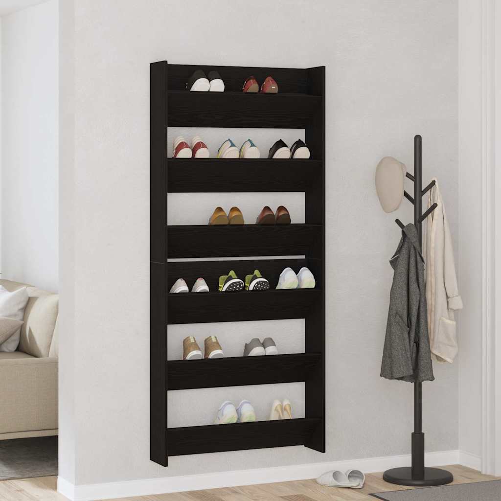 Wall Shoe Cabinets with Shelf Other Black oak Engineered wood