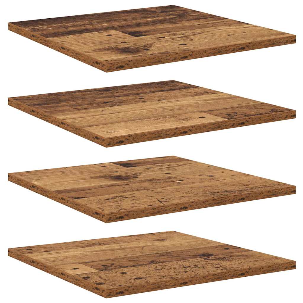 Bookshelf Board 4 pcs Brown 40 x 40 x 1.5 cm Engineered wood