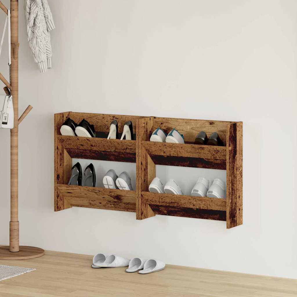 Wall Shoe Cabinets with Shelf Other Old wood Engineered wood