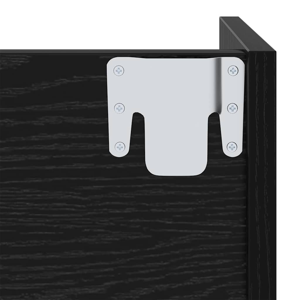 Wall Shoe Cabinet with Shelf Other Black oak Engineered wood