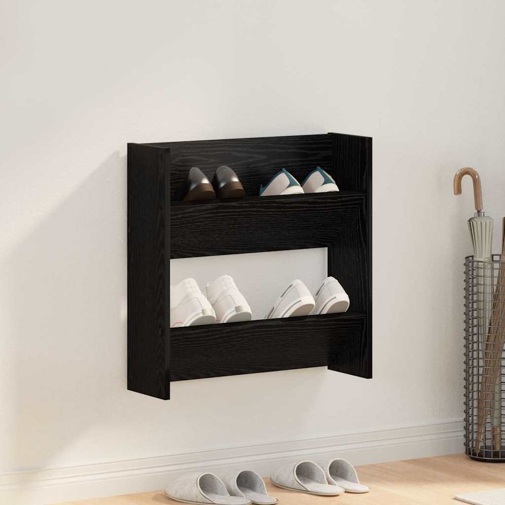 Wall Shoe Cabinet with Shelf Other Black oak Engineered wood