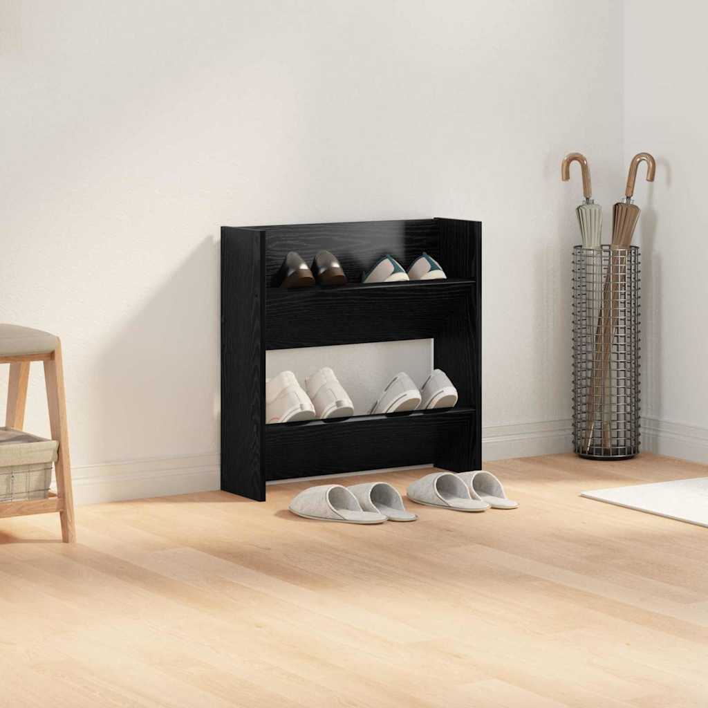Wall Shoe Cabinet with Shelf Other Black oak Engineered wood