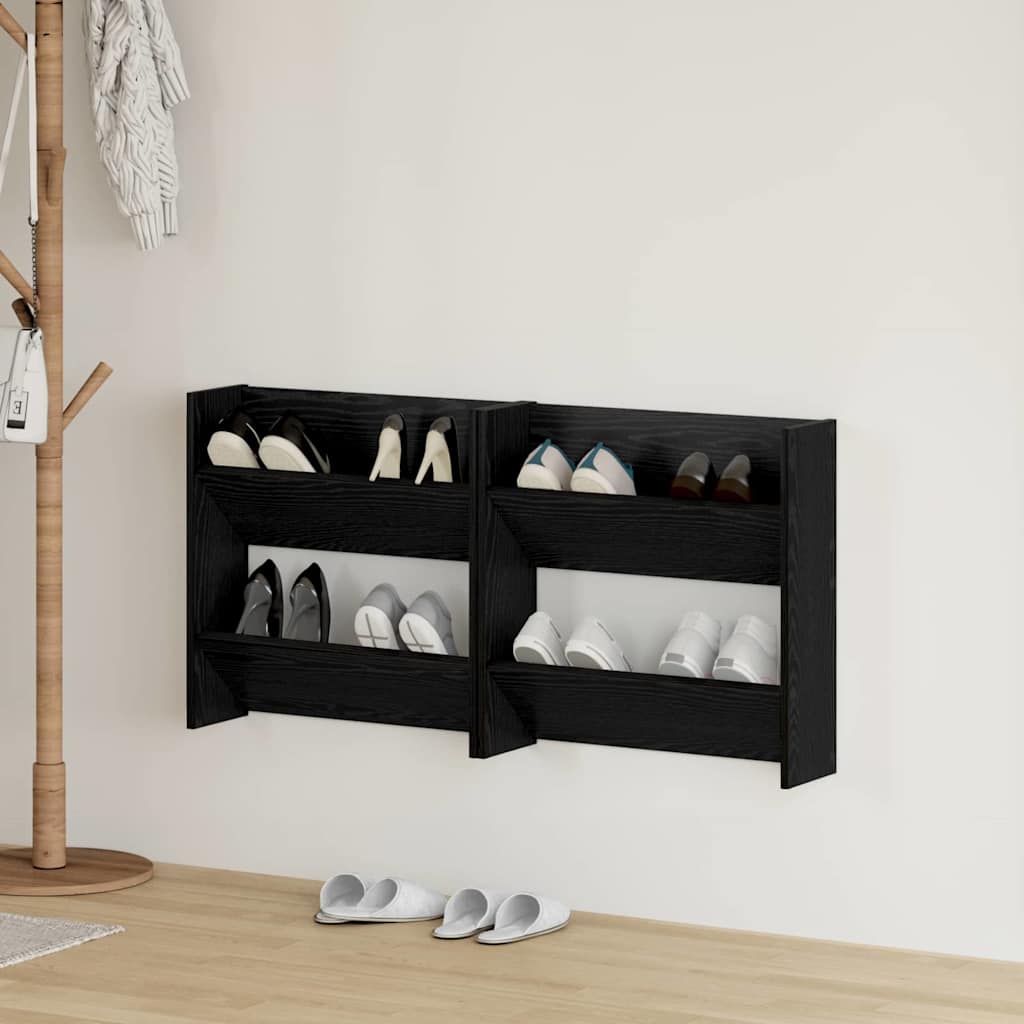 Wall Shoe Cabinets with Shelf Other Black oak Engineered wood