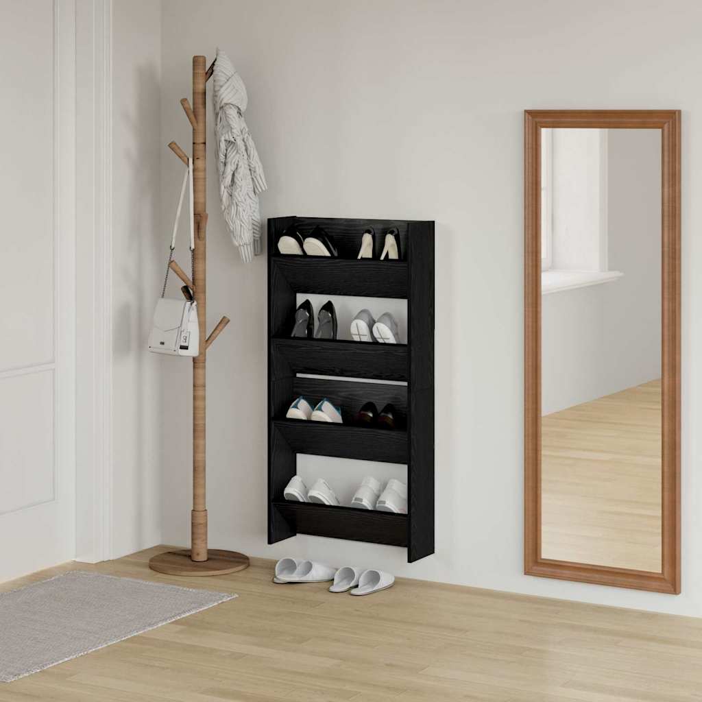 Wall Shoe Cabinets with Shelf Other Black oak Engineered wood