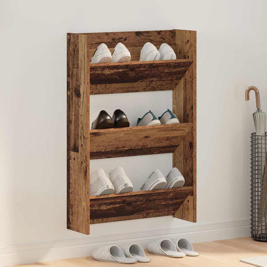 Wall Shoe Cabinet with Shelf Other Old wood Engineered wood