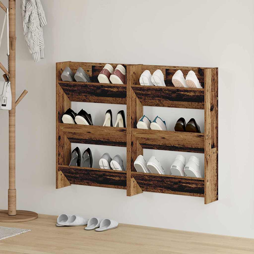 Wall Shoe Cabinets with Shelf Other Old wood Engineered wood