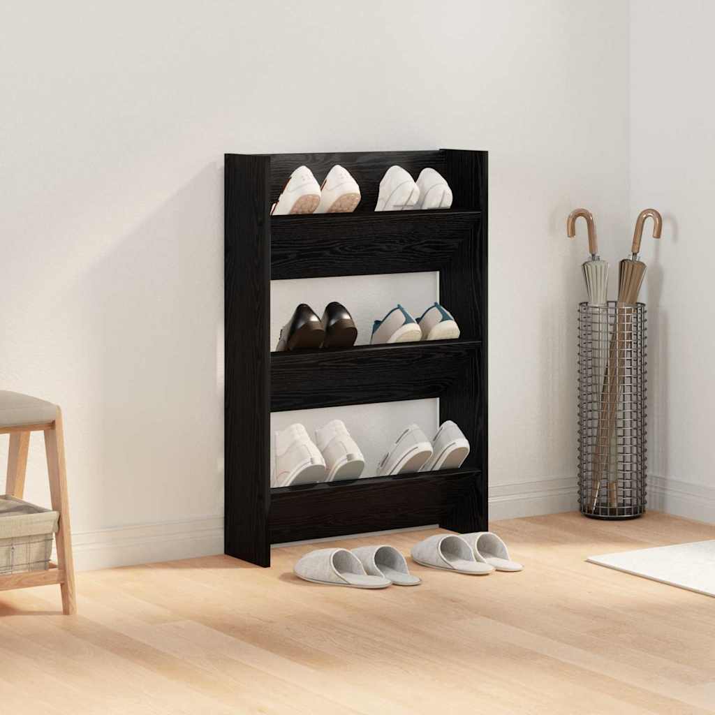 Wall Shoe Cabinet with Shelf Other Black oak Engineered wood