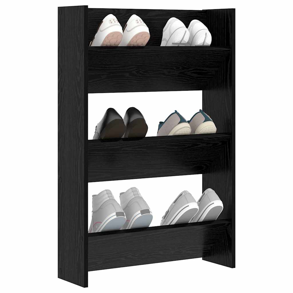 Wall Shoe Cabinet with Shelf Other Black oak Engineered wood