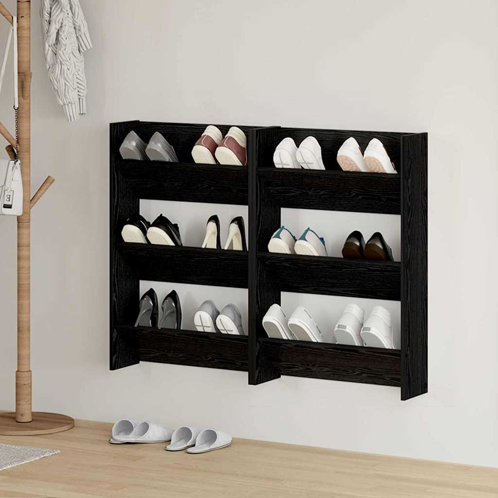 Wall Shoe Cabinets with Shelf Other Black oak Engineered wood