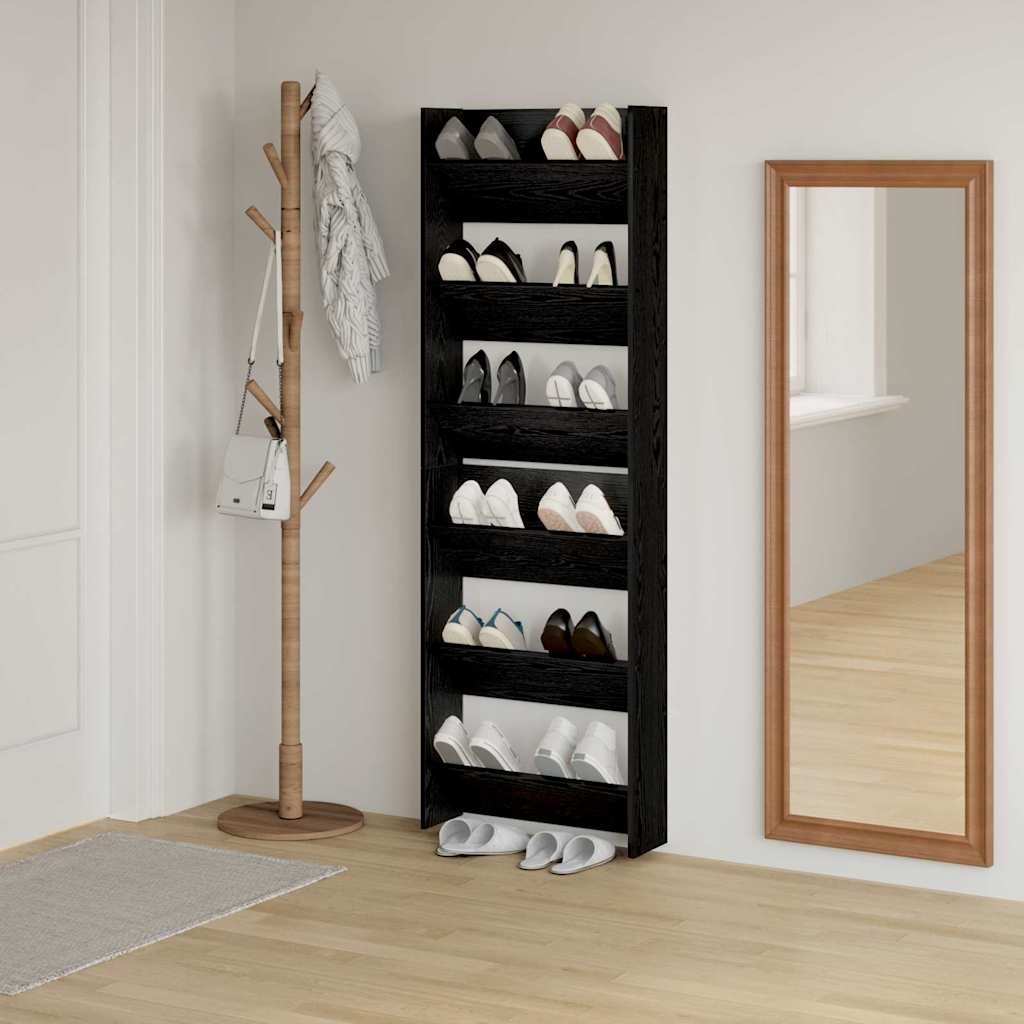 Wall Shoe Cabinets with Shelf Other Black oak Engineered wood