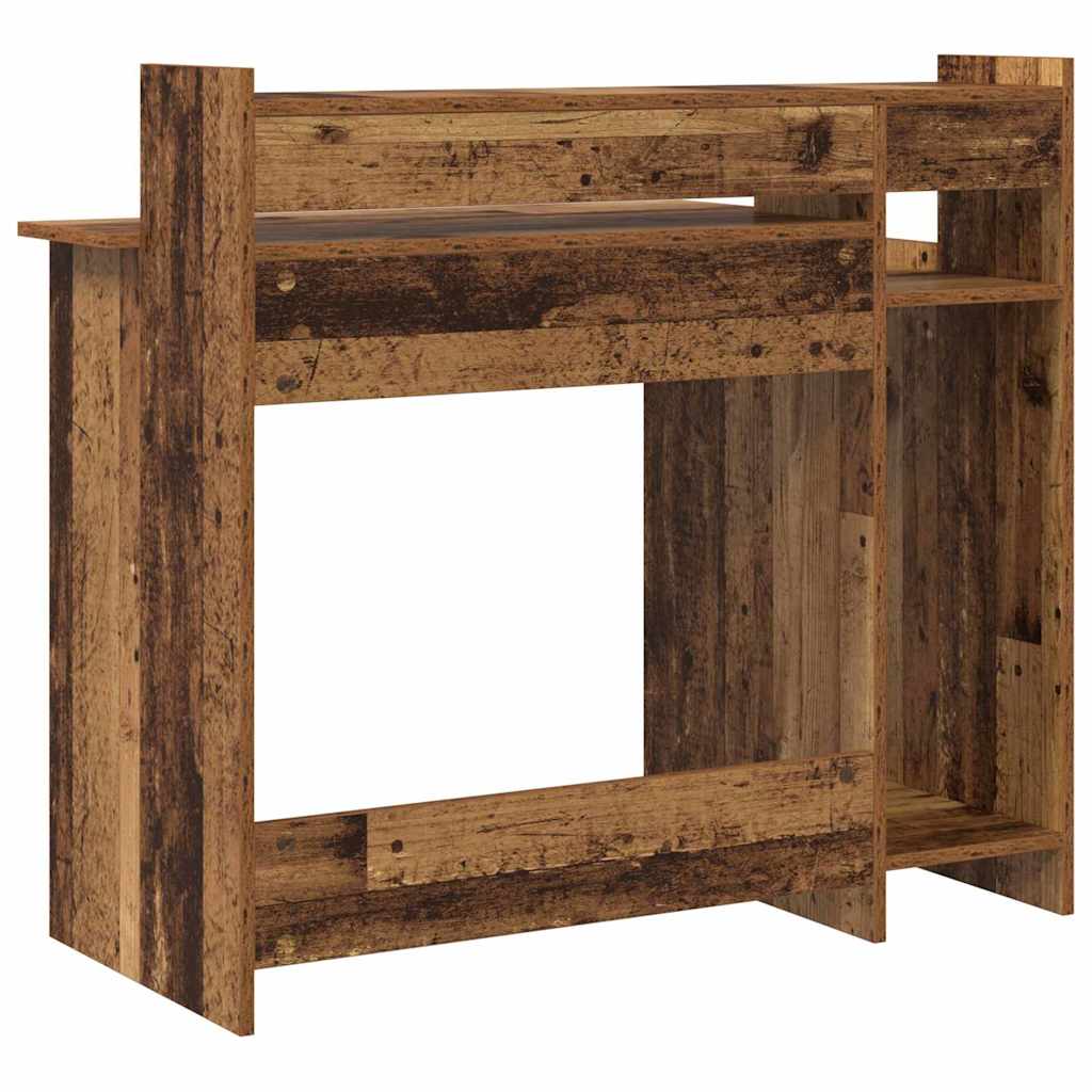 Modern Wooden Home Office Computer Gaming Desk With LED Lights Monitor Stand