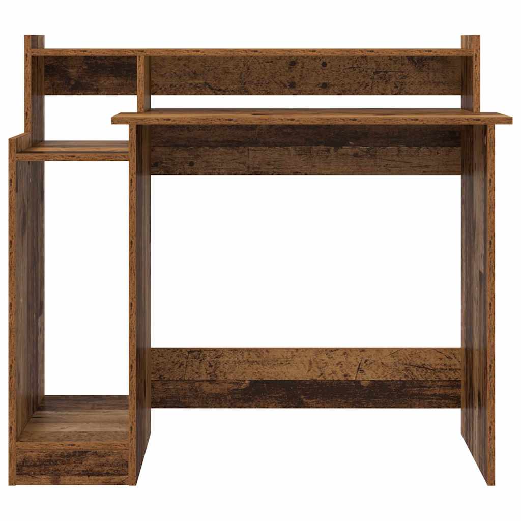 Modern Wooden Home Office Computer Gaming Desk With LED Lights Monitor Stand