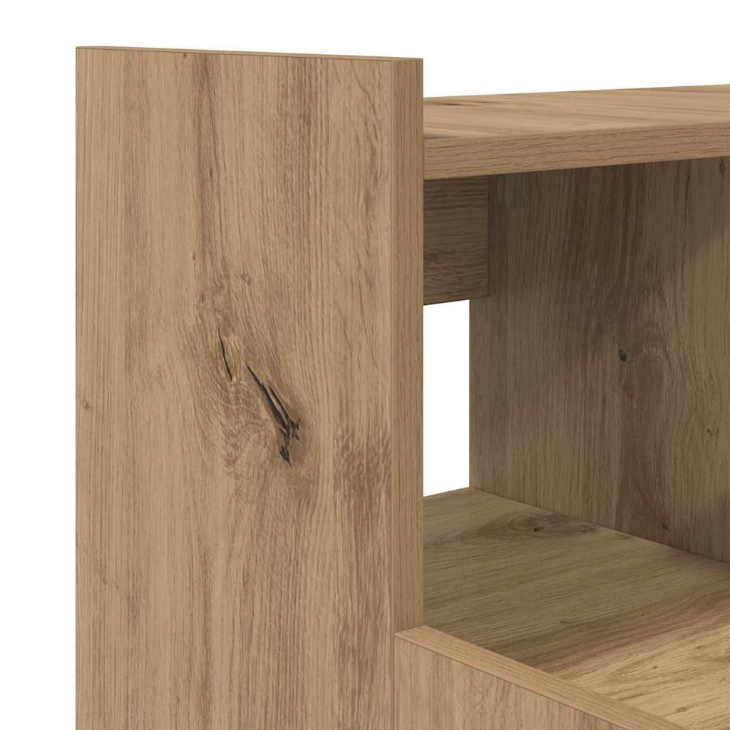 Modern Wooden Home Office Computer Gaming Desk With LED Lights Monitor Stand
