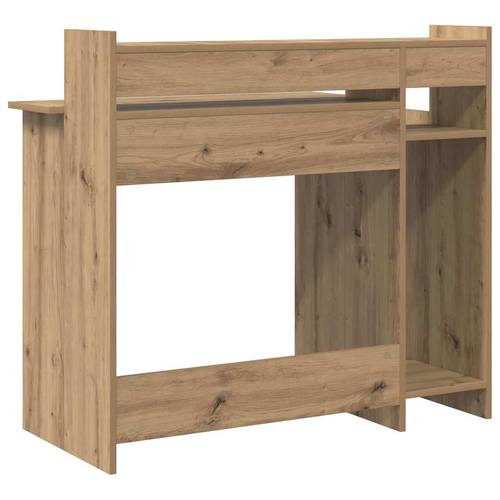 Modern Wooden Home Office Computer Gaming Desk With LED Lights Monitor Stand