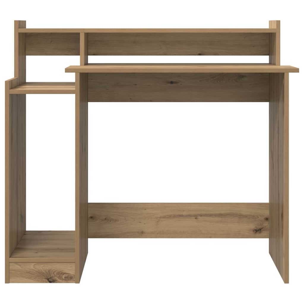 Modern Wooden Home Office Computer Gaming Desk With LED Lights Monitor Stand