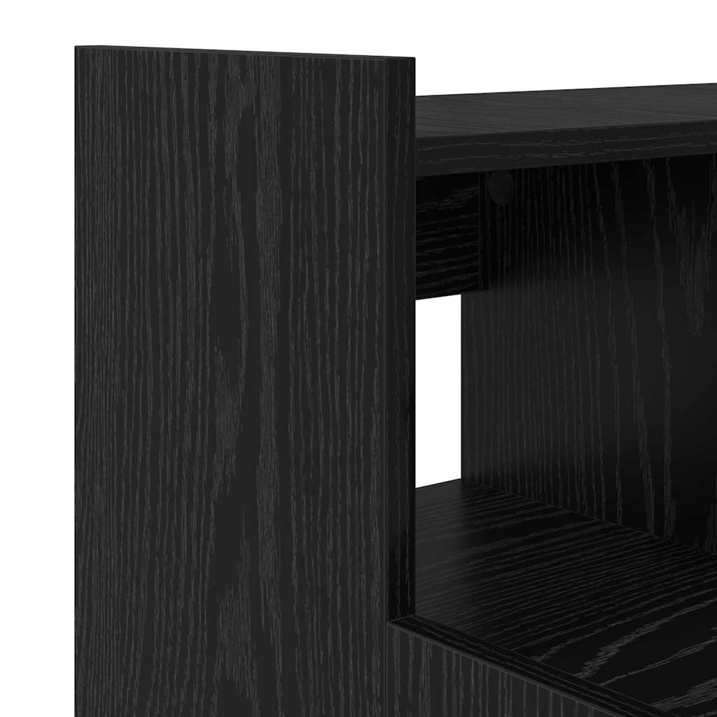 Modern Wooden Home Office Computer Gaming Desk With LED Lights Monitor Stand
