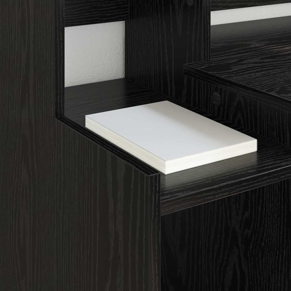 Modern Wooden Home Office Computer Gaming Desk With LED Lights Monitor Stand