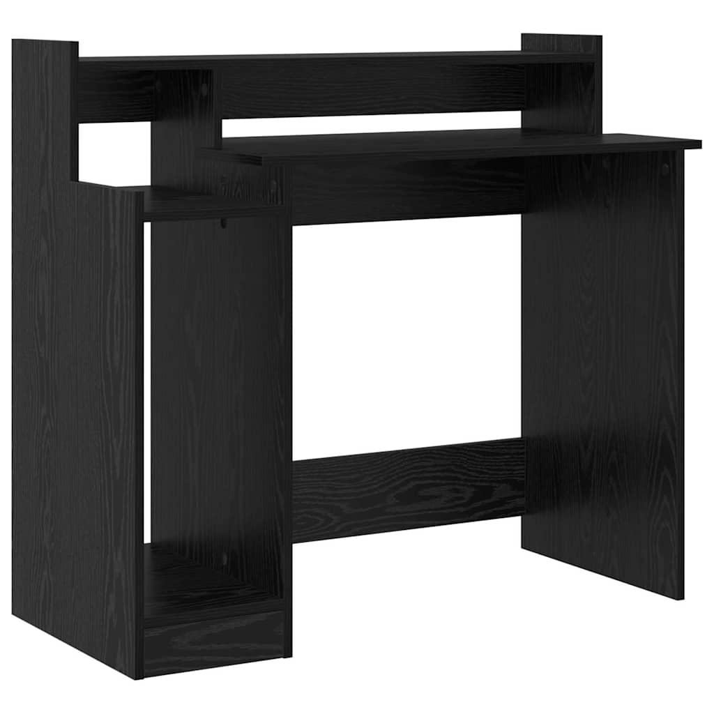 Modern Wooden Home Office Computer Gaming Desk With LED Lights Monitor Stand