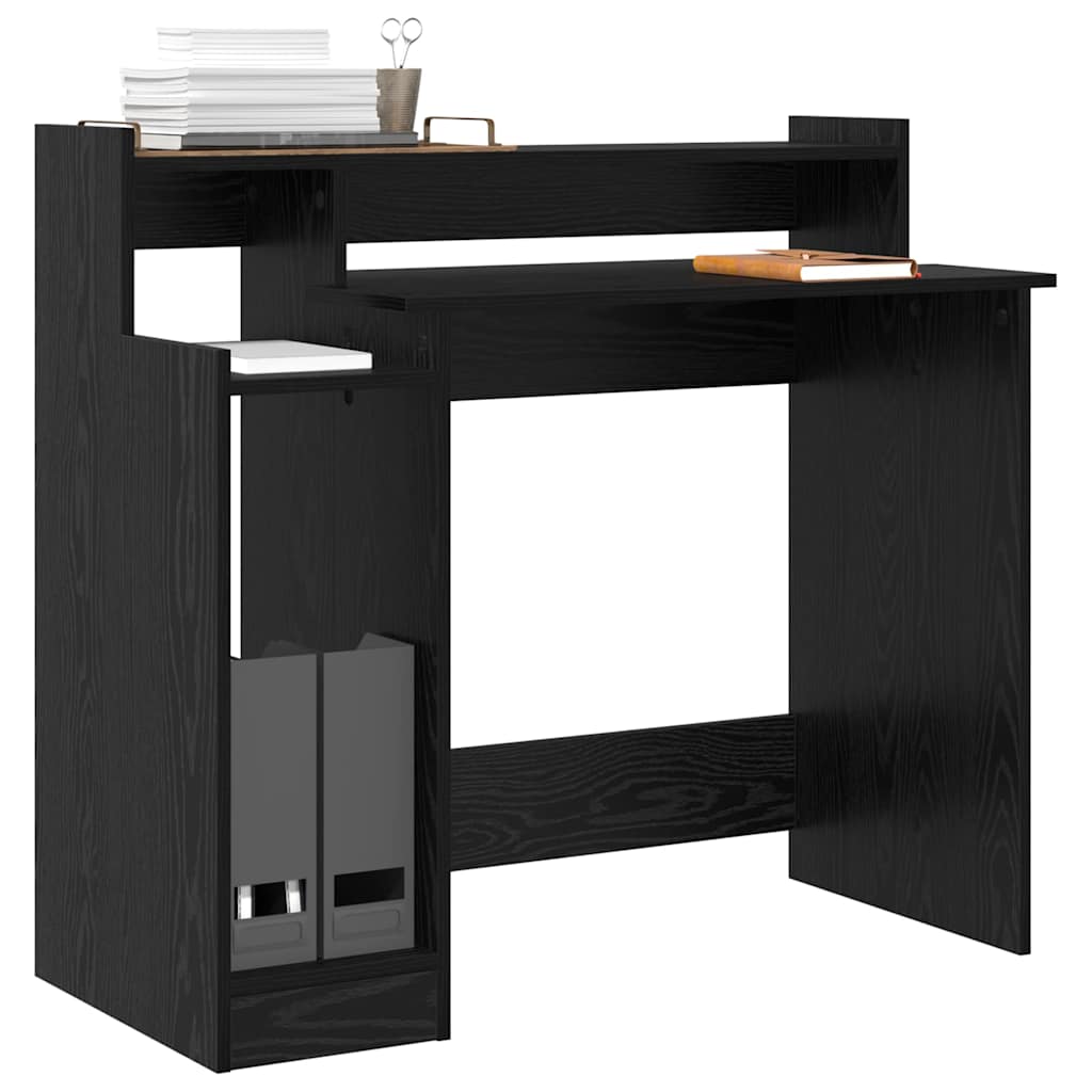Modern Wooden Home Office Computer Gaming Desk With LED Lights Monitor Stand