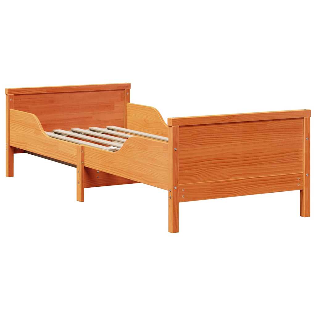Extendable Bed Frame for Kids Wax brown 80 x 130 / 165 / 200 cm
