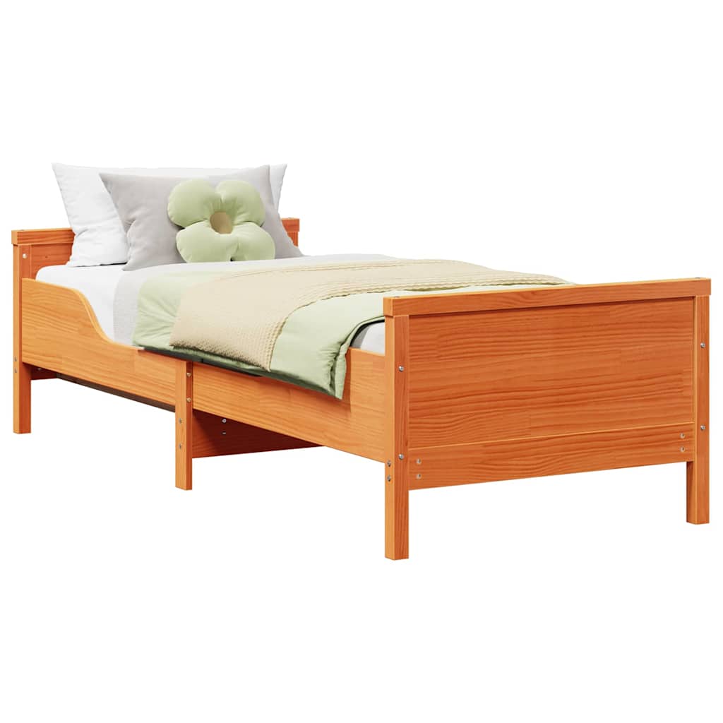 Extendable Bed Frame for Kids Wax brown 80 x 130 / 165 / 200 cm
